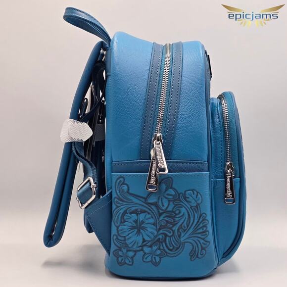 Loungefly Disney Lilo & Stitch Hibiscus Embossed Floral Mini Backpack New - Picture 4 of 7